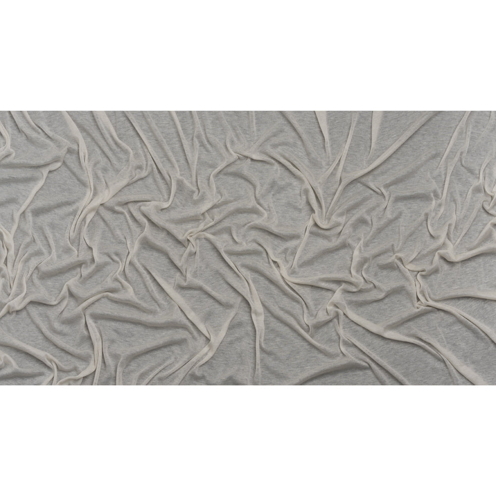 Lightweight Polyester Interlock Knit - Ivory - Designer Deadstock