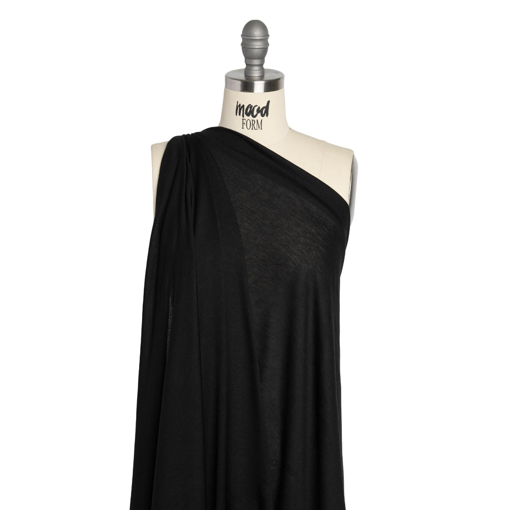 Lightweight Rayon Jersey - Black - Designer Deadstock
