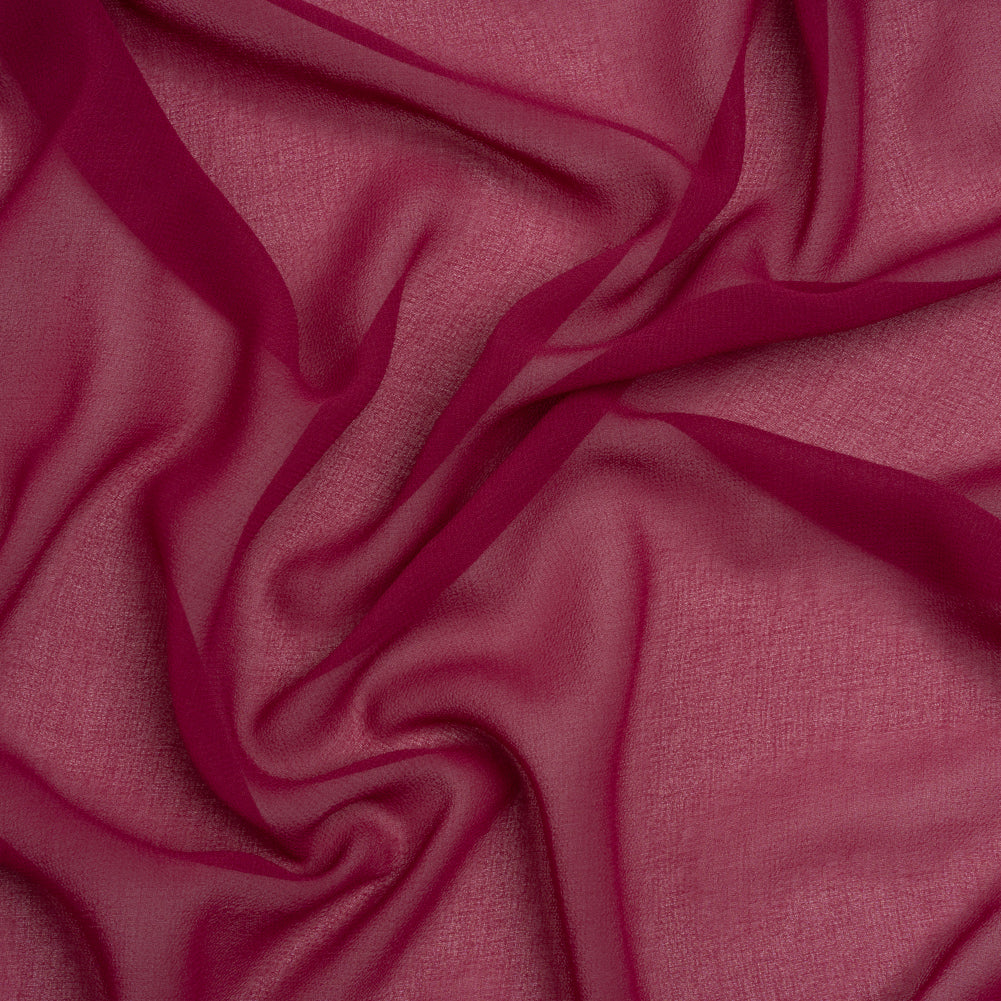 Polyester Georgette - Dark Pink - Designer Deadstock