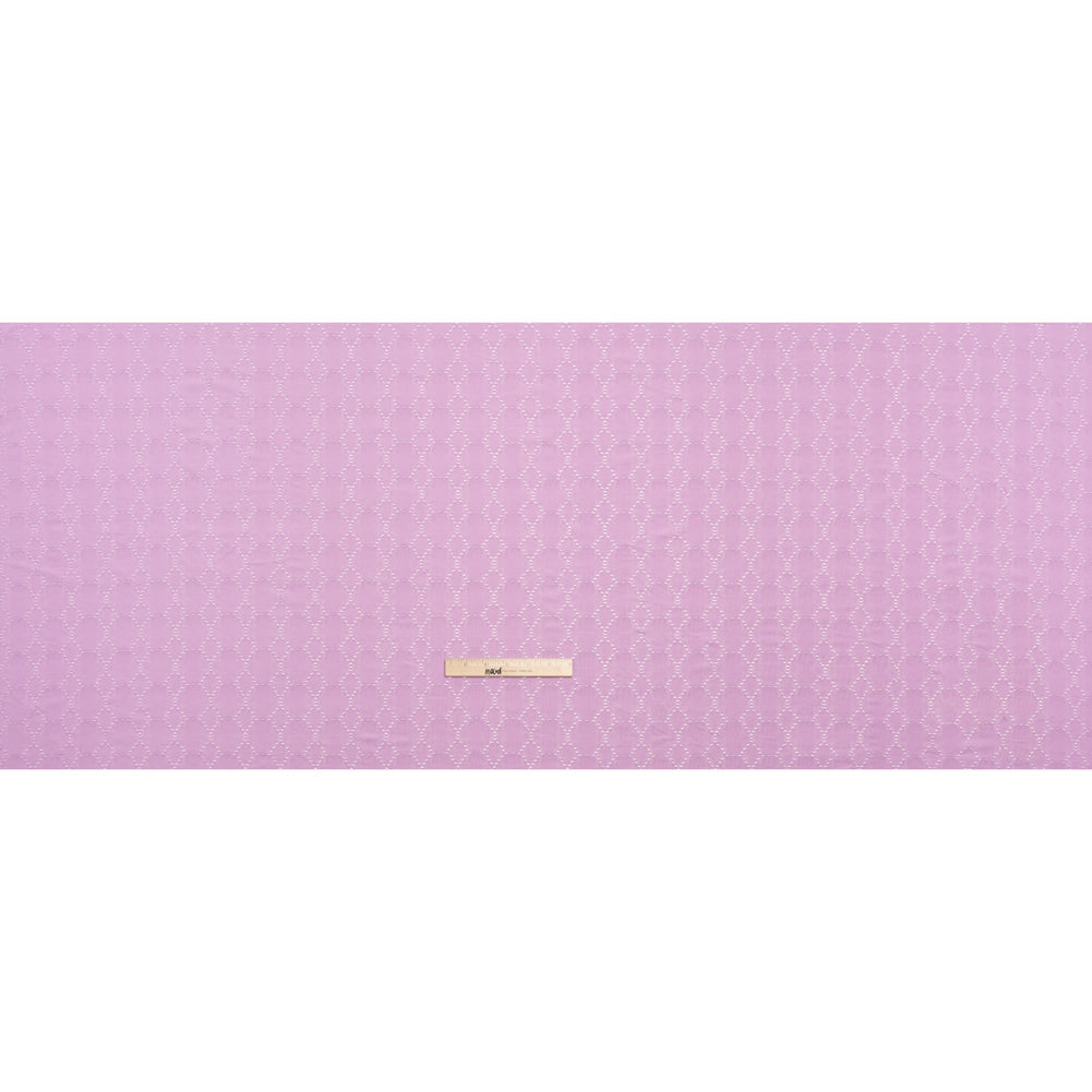 Stretch Polyester Jersey with Eyelets - Lavender Circles - Designer Deadstock