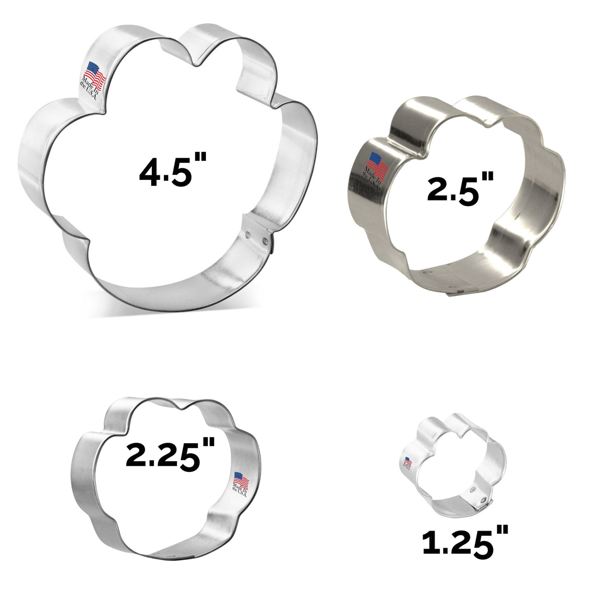 Paw Print Cookie Cutter 4 Pc Set HS0549