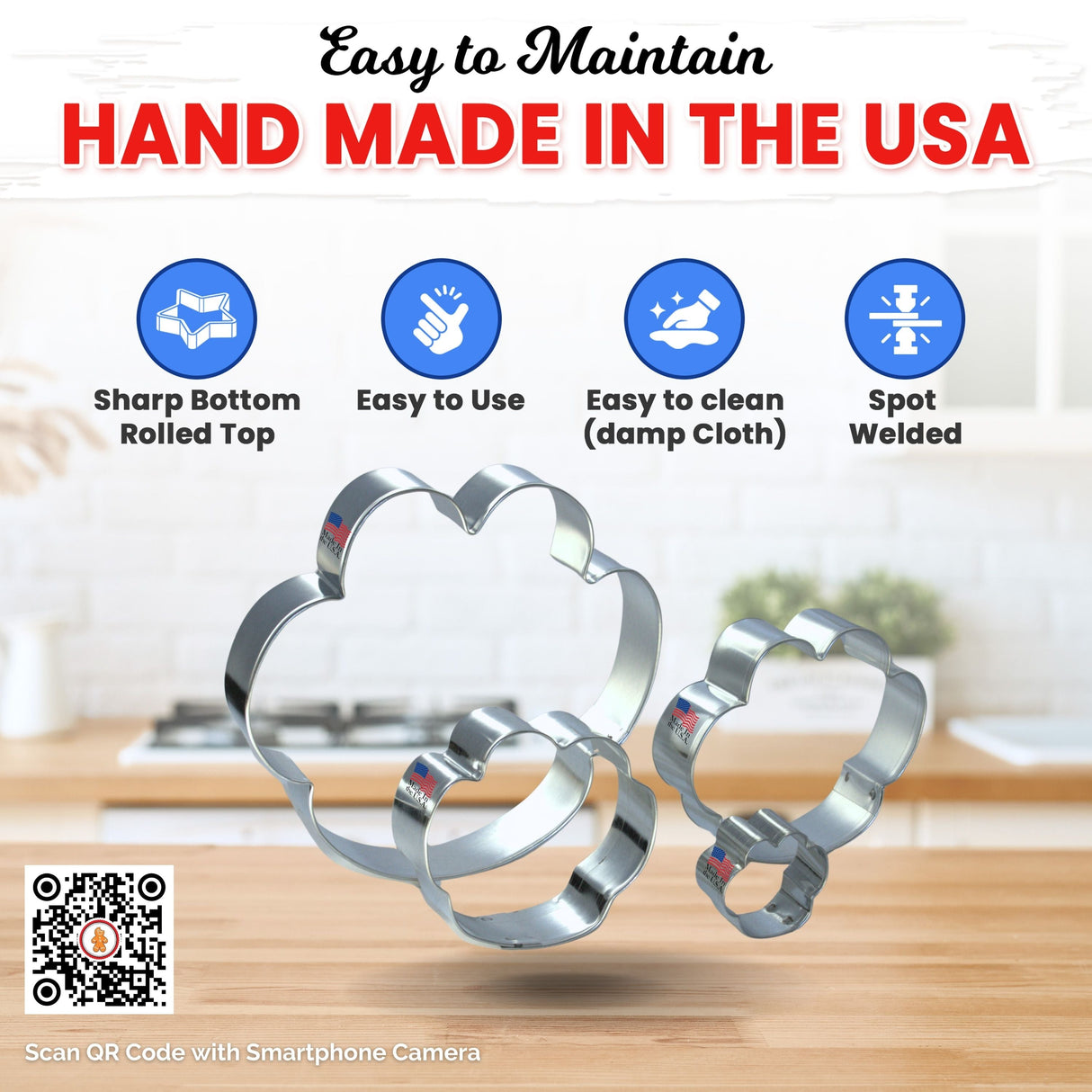 Paw Print Cookie Cutter 4 Pc Set HS0549