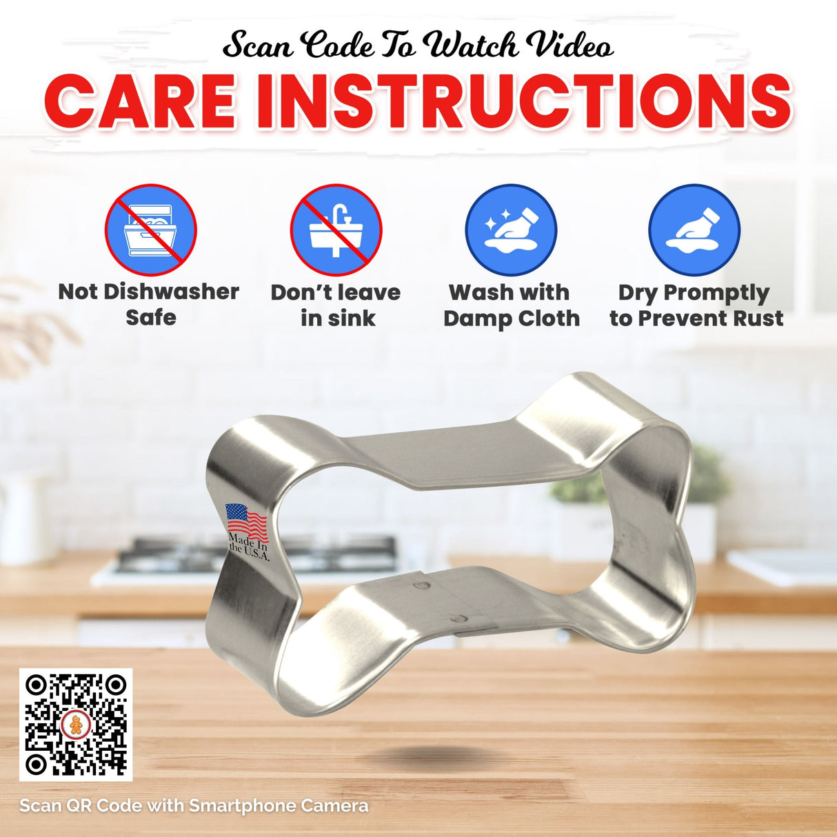 Dog Bone Cookie Cutter 2.5 in B922