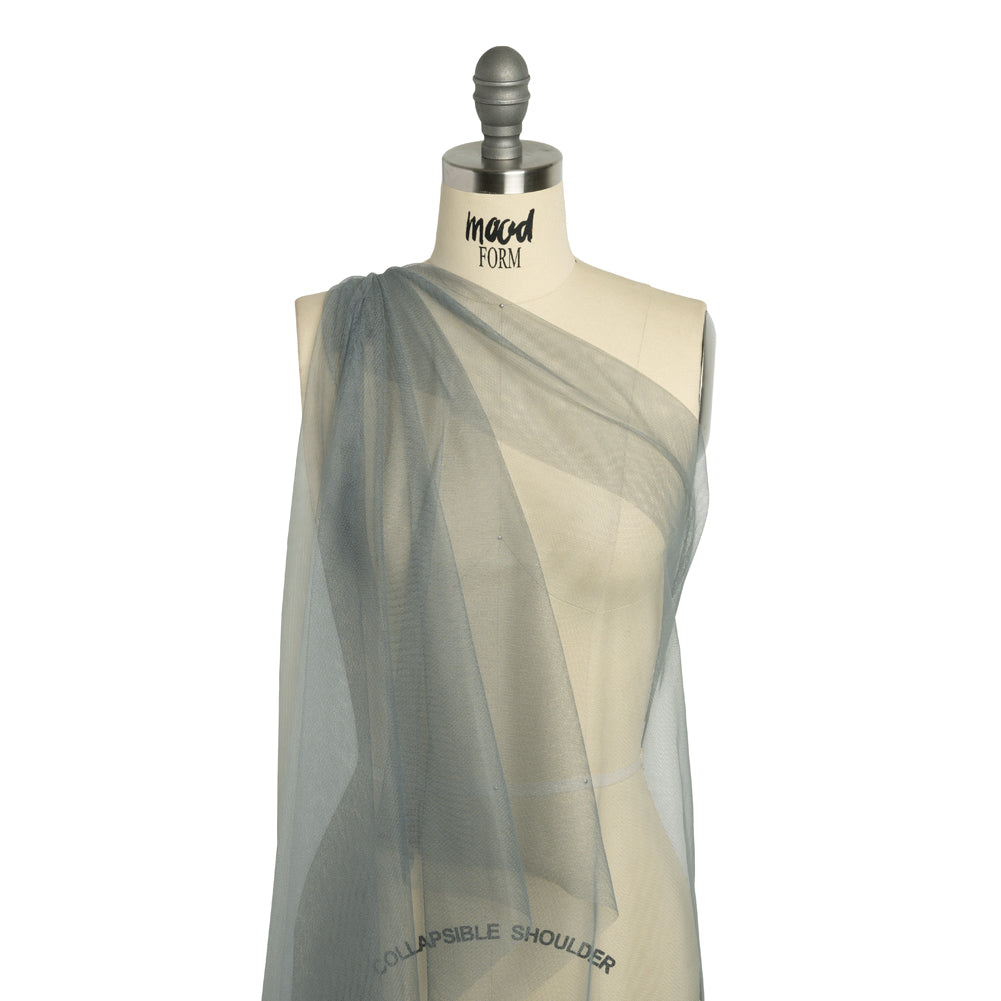Polyester Tulle - Steel Gray - Designer Deadstock