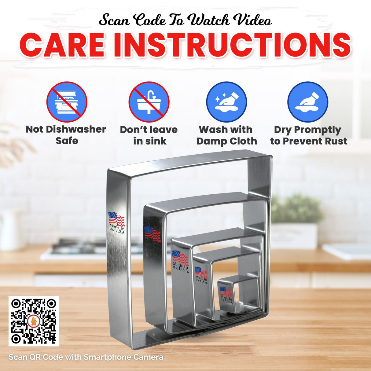Square Nested Cookie Cutter 5 Pc Set HS0550