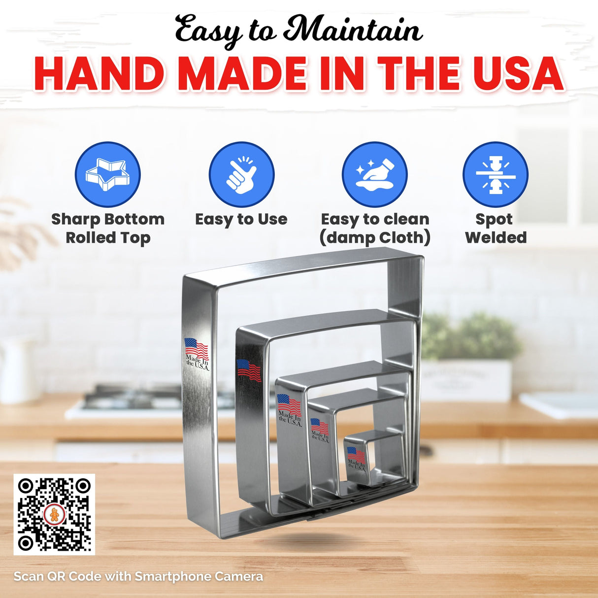 Square Nested Cookie Cutter 5 Pc Set HS0550