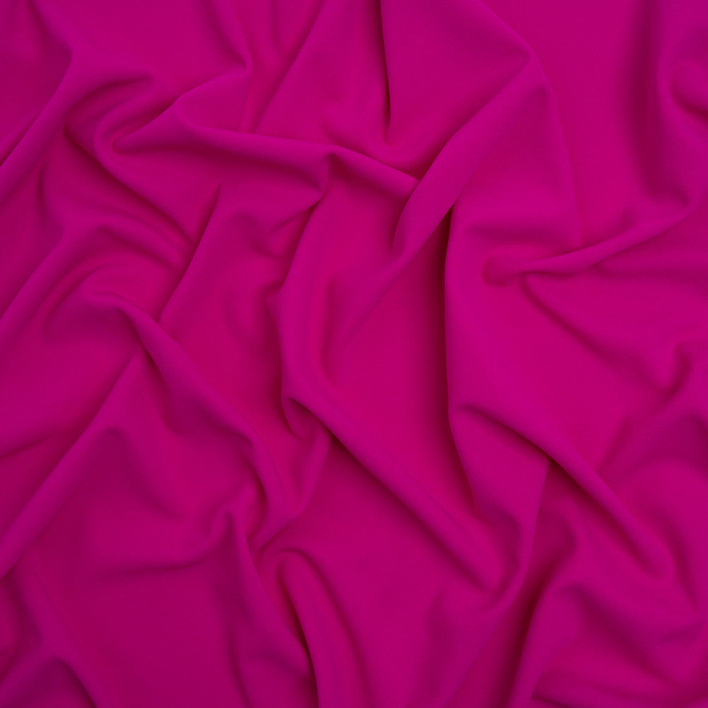 Stretch Polyester Crepe Double Knit - Magenta Pink - Designer Deadstock