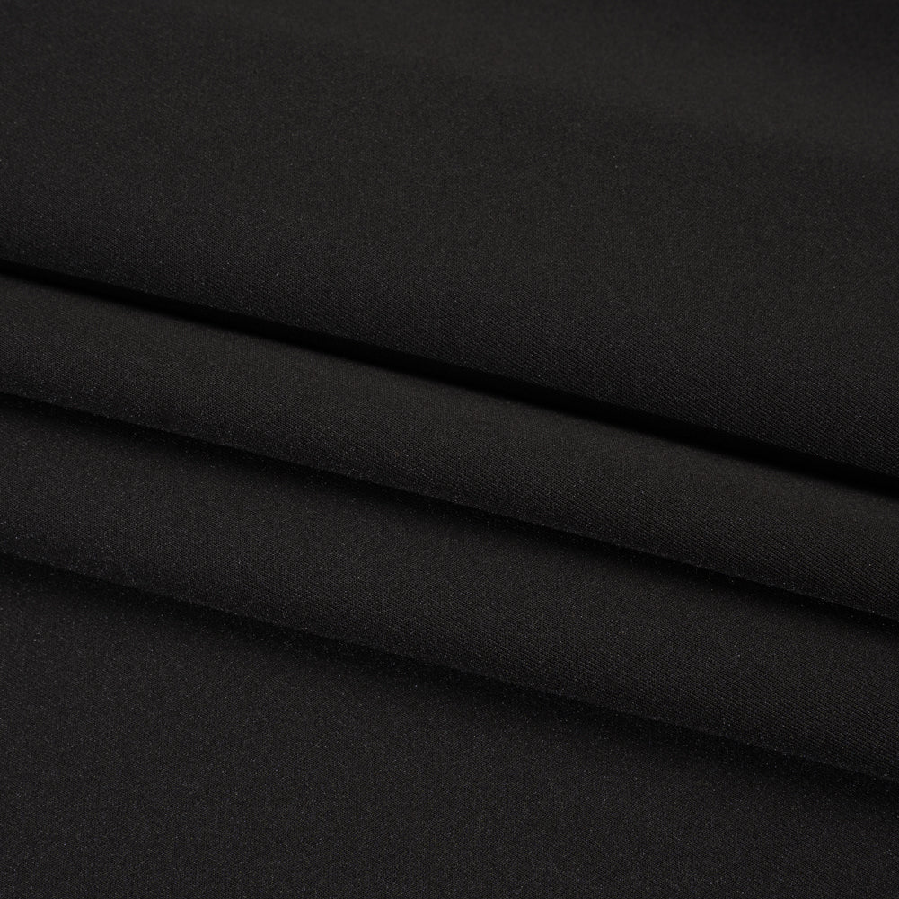 Stretch Polyester Scuba Knit - Black - Designer Deadstock