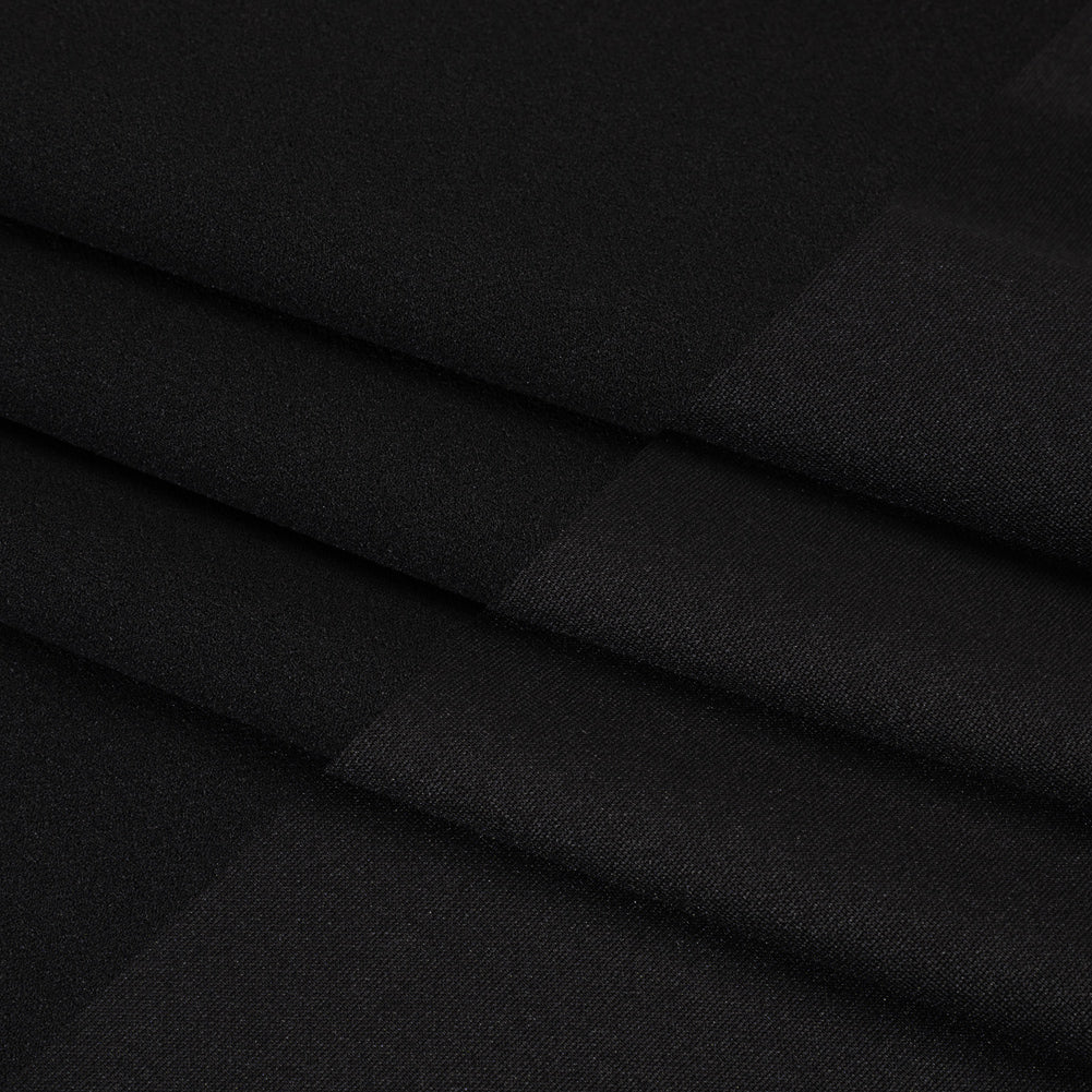 Stretch Polyester Crepe Double Knit - Black - Designer Deadstock