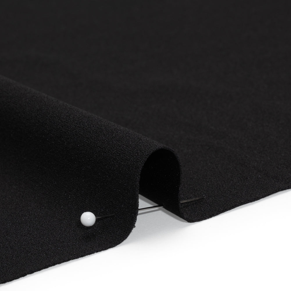 Stretch Polyester Crepe Double Knit - Black - Designer Deadstock