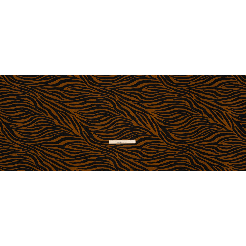 Stretch Knit Jacquard by Mara Hoffman - Burnt Orange and Black Tiger Stripes - Designer Deadstock