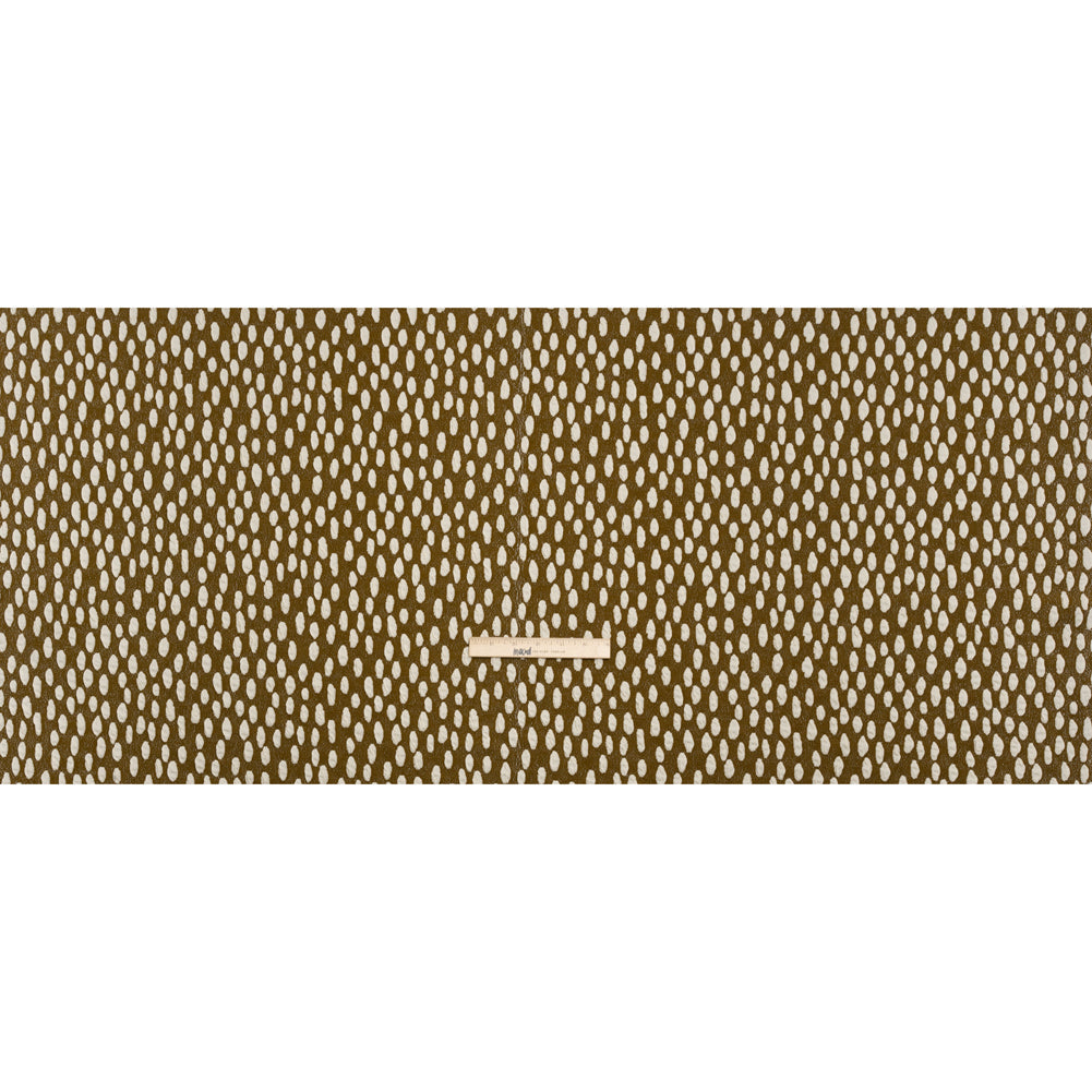 Stretch Knit Jacquard by Mara Hoffman - Brown and White Organic Polka Dots - Designer Deadstock