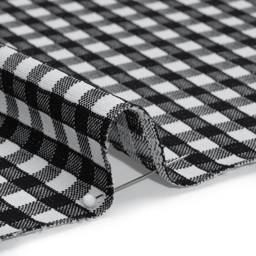 Stretch Knit Jacquard by Mara Hoffman - Black and White Gingham Check - Designer Deadstock