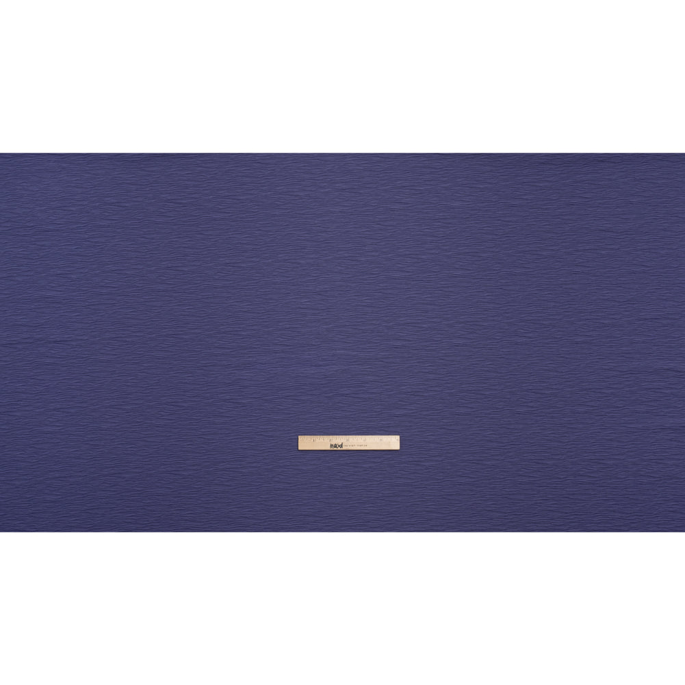 Textured Stretch Polyester Jacquard Knit by Mara Hoffman - Blue Violet Wavy Lines - Designer Deadstock