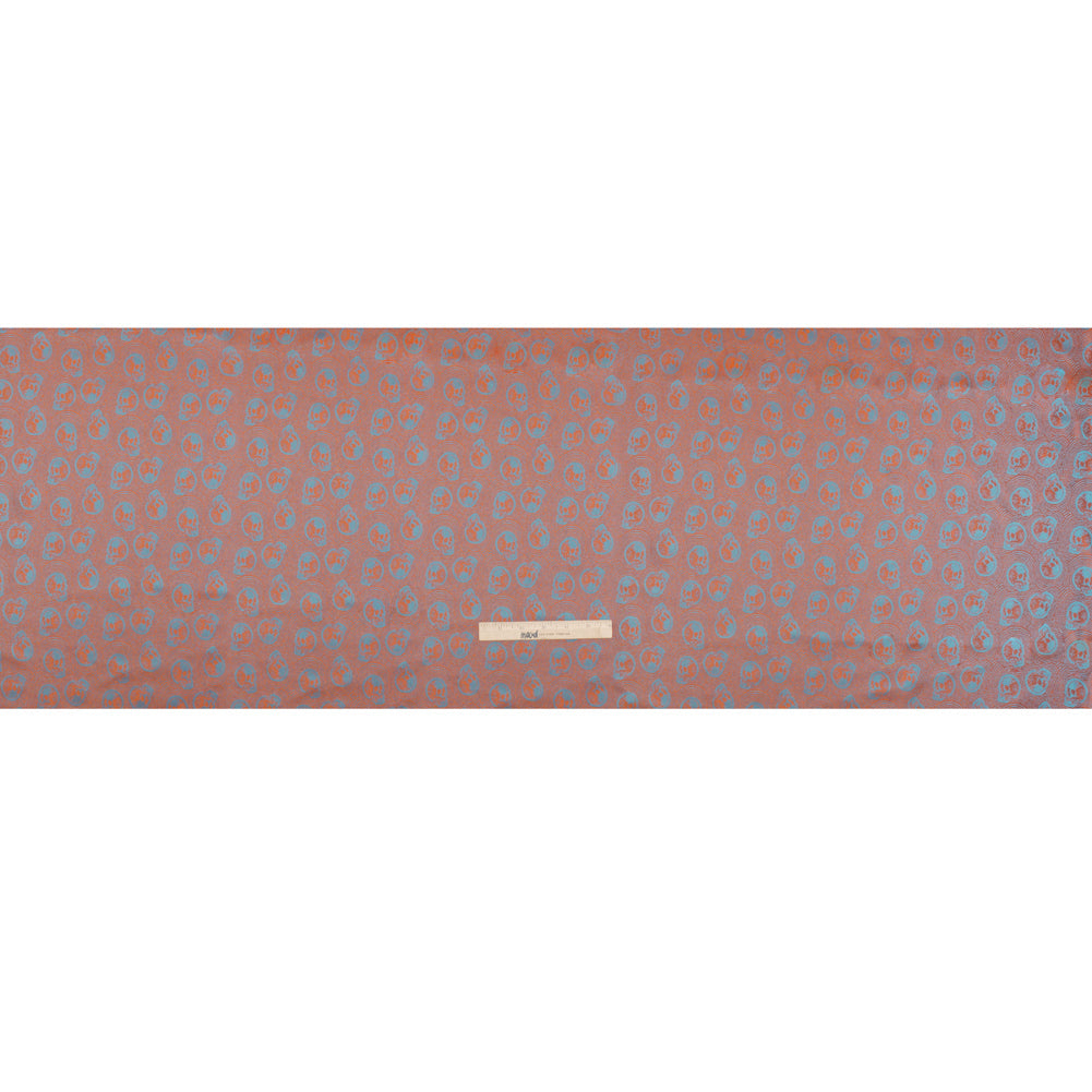 Skulls Jacquard Lining - Aqua and Orange Bi-Color - Thalia Collection