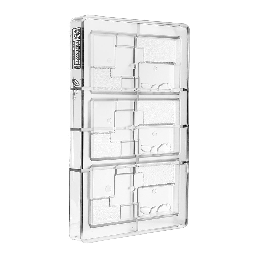 Greyas Polycarbonate Chocolate Mold, Easter Bar by Luis Amado, 3 Cavities