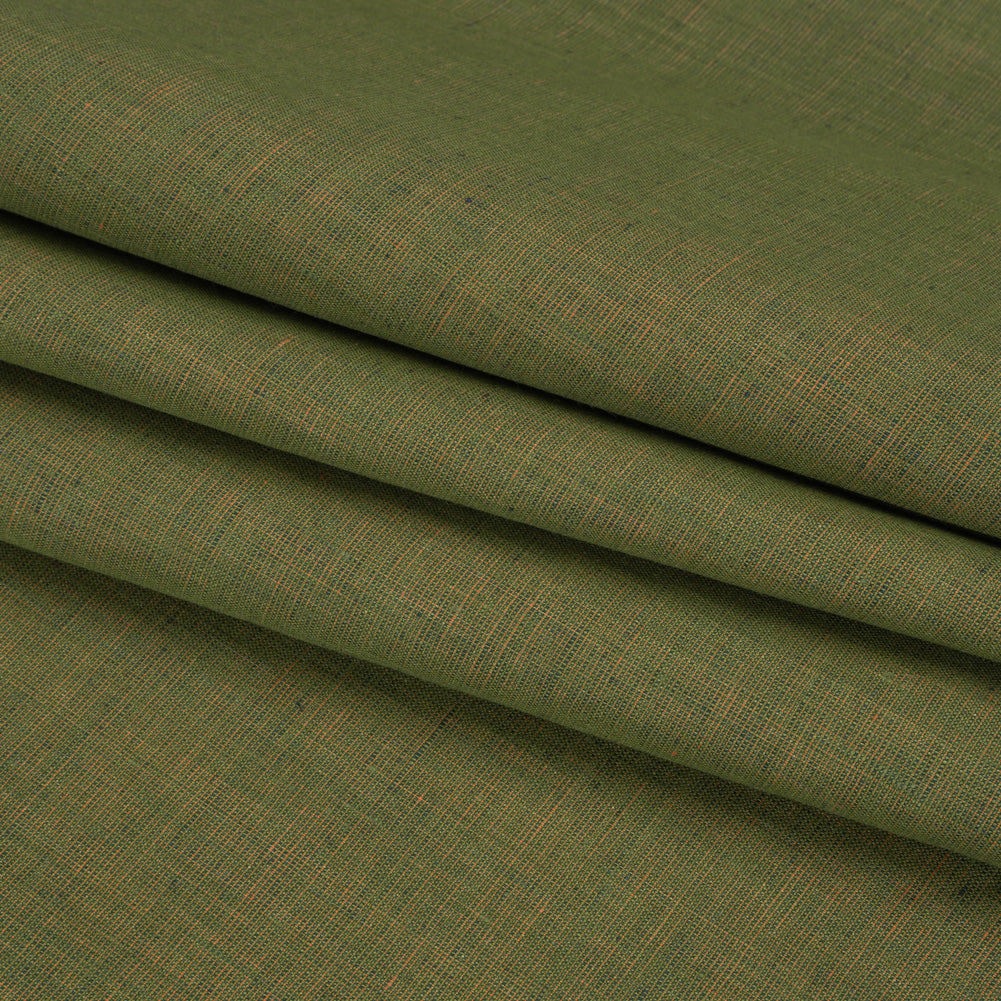 Two-Tone Medium Weight Linen Woven - Kelly Green and Orange