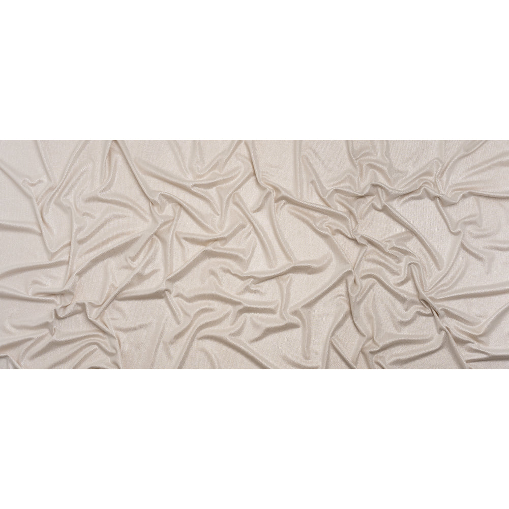 Stretch Polyester Knit with Metallic Foiling - Champagne and Silver Tiny Dots - Designer Deadstock