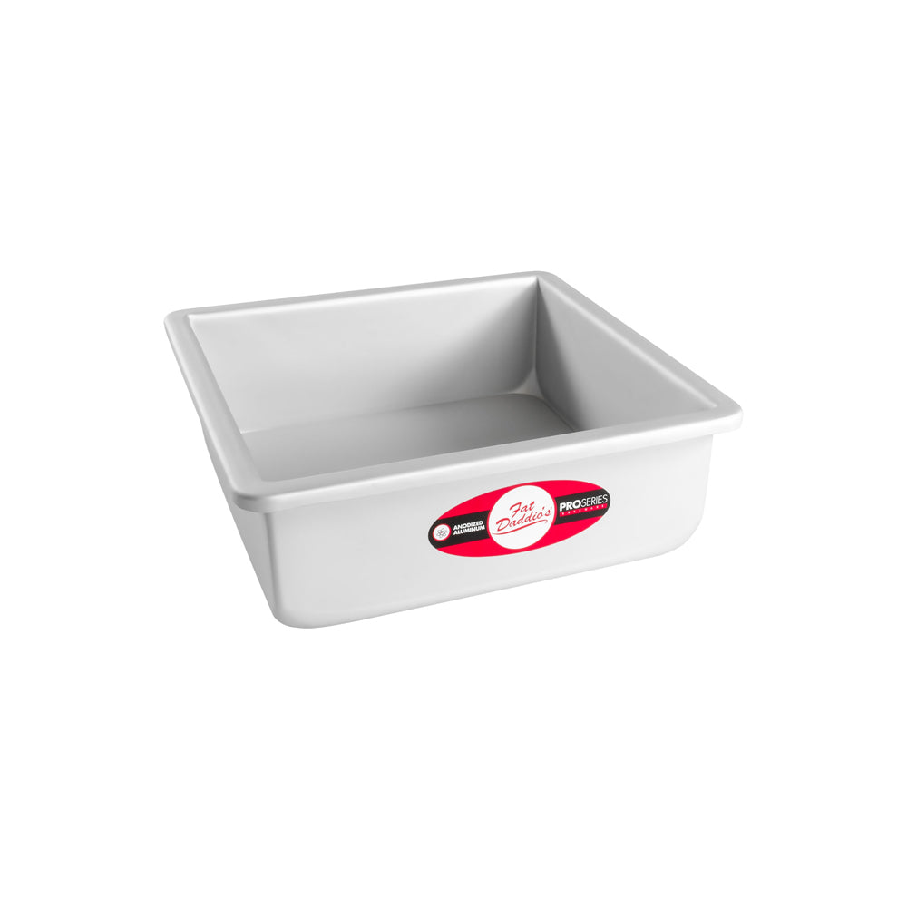 Fat Daddio's Anodized Aluminum Square Cheesecake Pan with Loose Bottom, 3" Deep, 8 Inch x 8 Inch