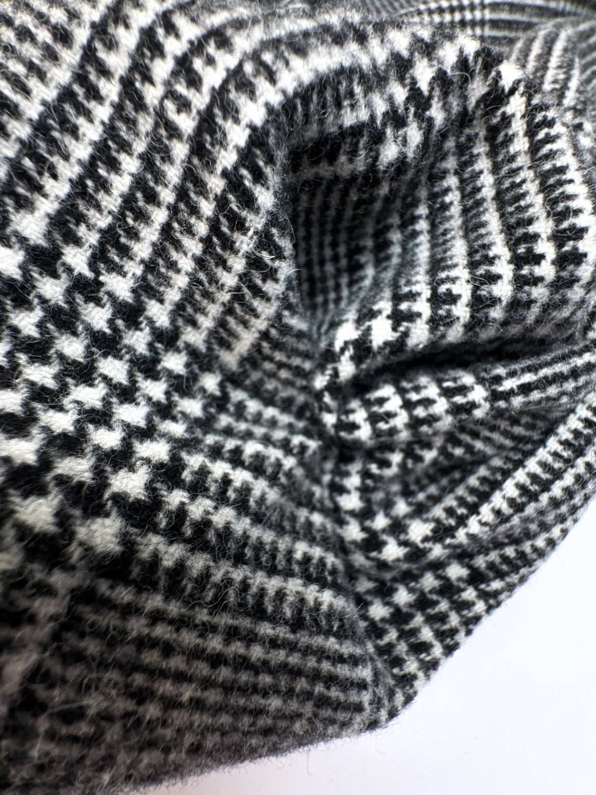 Wool Blend Tweed Checked Gray
