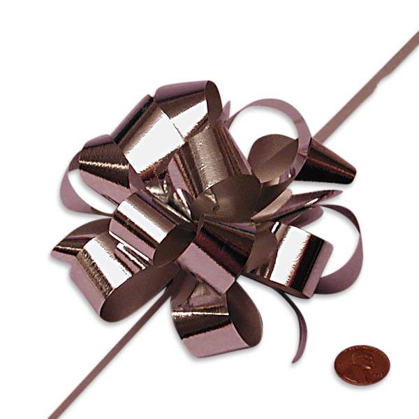 Metallic Silver Pull Bows – 3/16" x 4" (50 Pieces per Roll)