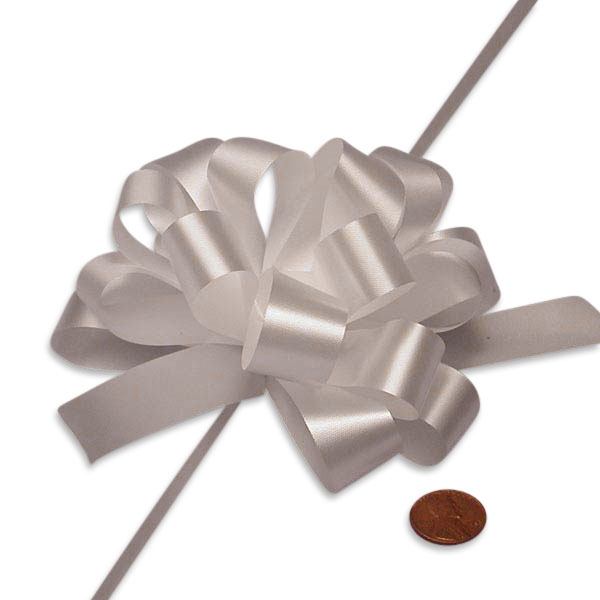White Pull Bows – 3/16" x 4" (50 Pieces per Roll)