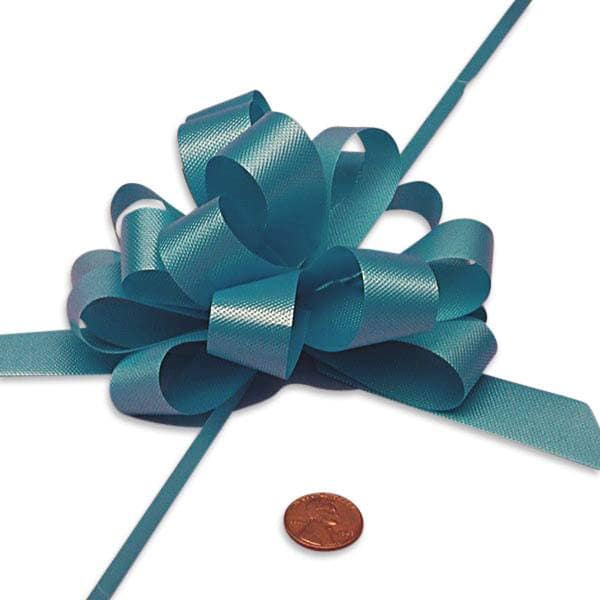 Turquoise Pull Bows – 3/16" x 4" (50 Pieces per Roll)