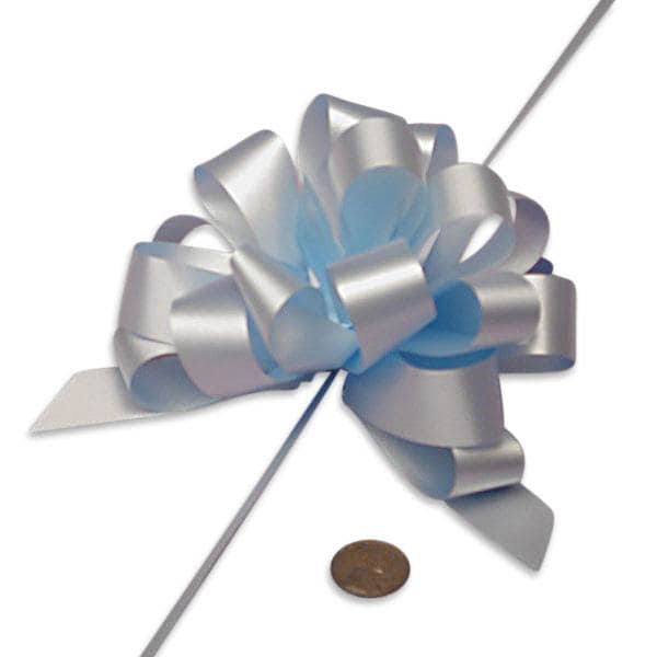 Pastel Blue Pull Bows – 3/16" x 4" (50 Pieces per Roll)