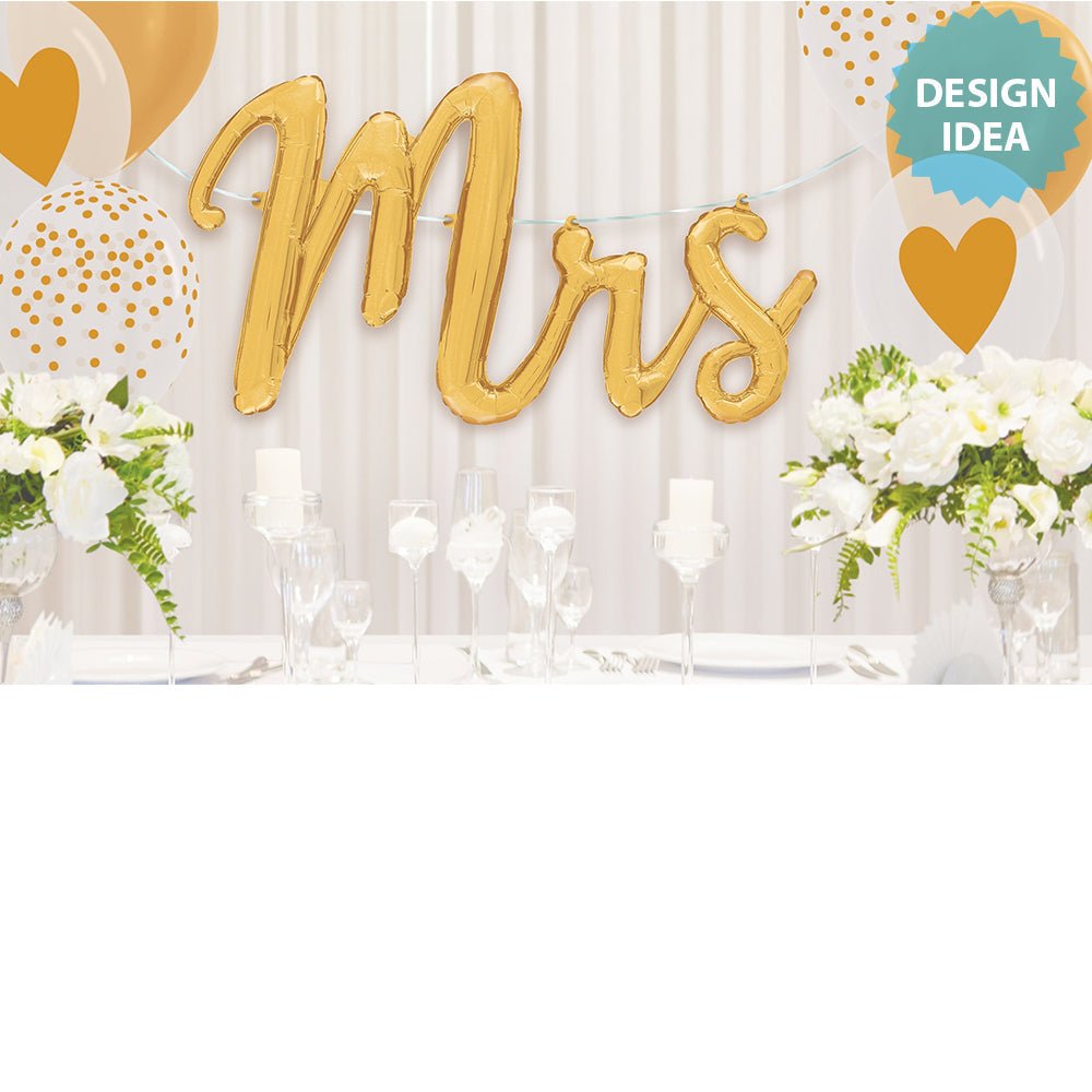 Foil Balloon 44 Inch Mrs. Script Air-Fill Only