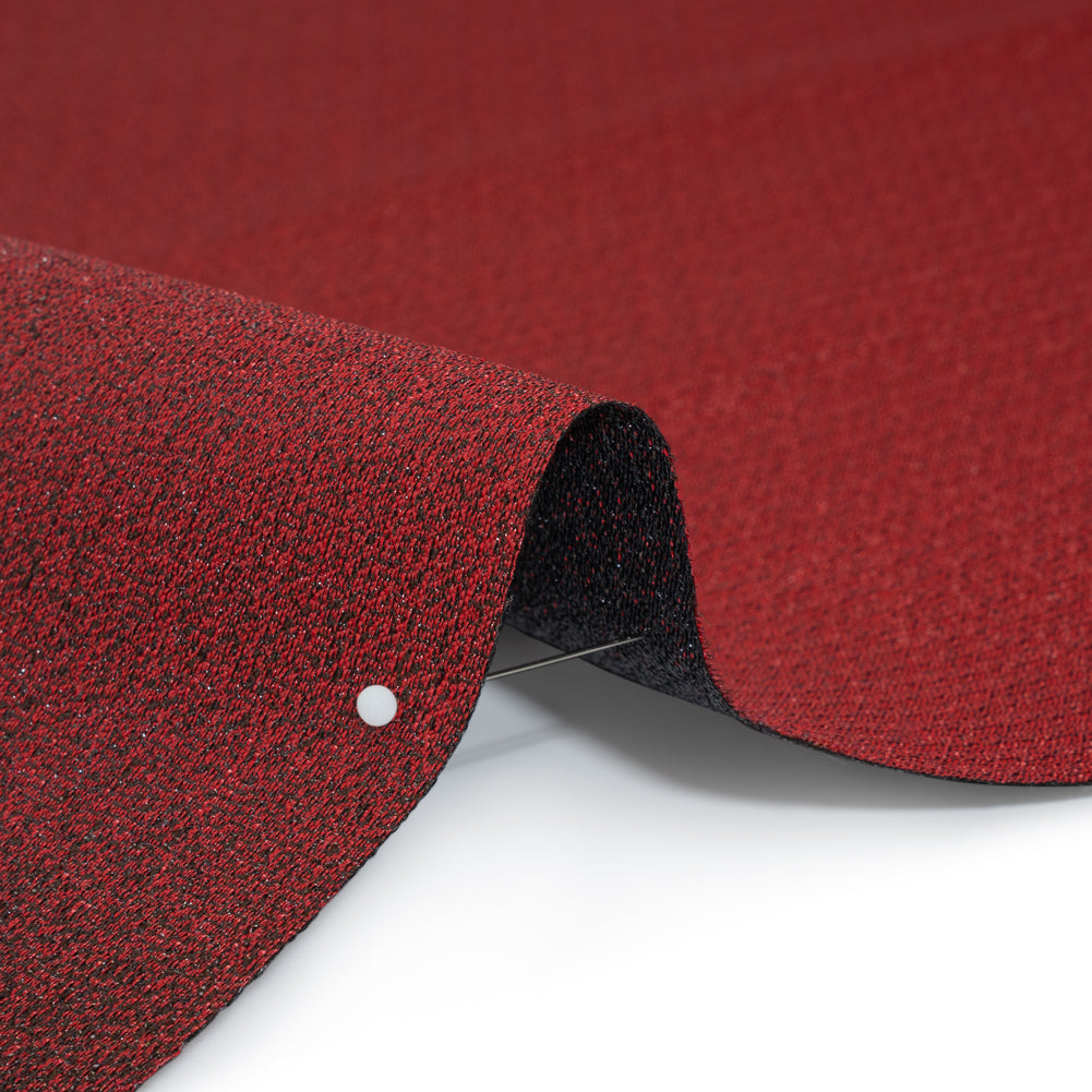 Metallic Luxury Brocade - Red and Black Crackled Ombre