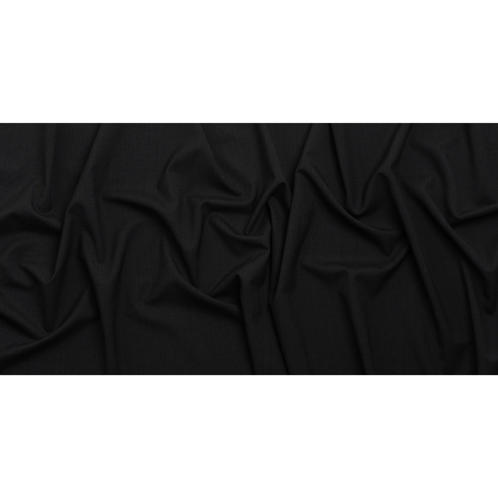 Super 120 Wool Suiting - Black and Gray Dotted Pinstripes - Deadstock