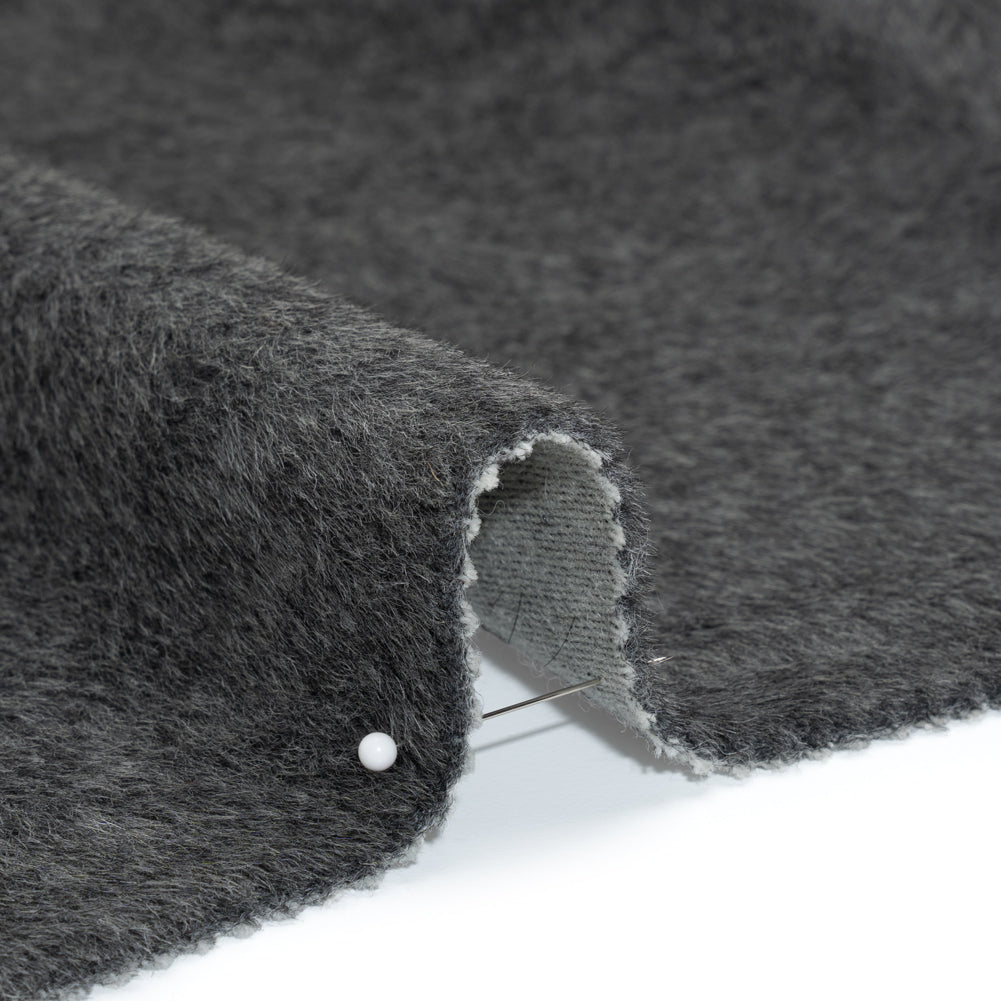 Alpaca Wool Coating Single Face - Charcoal