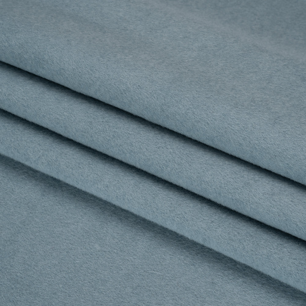 Brushed Lightweight Wool Blend Coating - Light Blue - Ellamar Collection