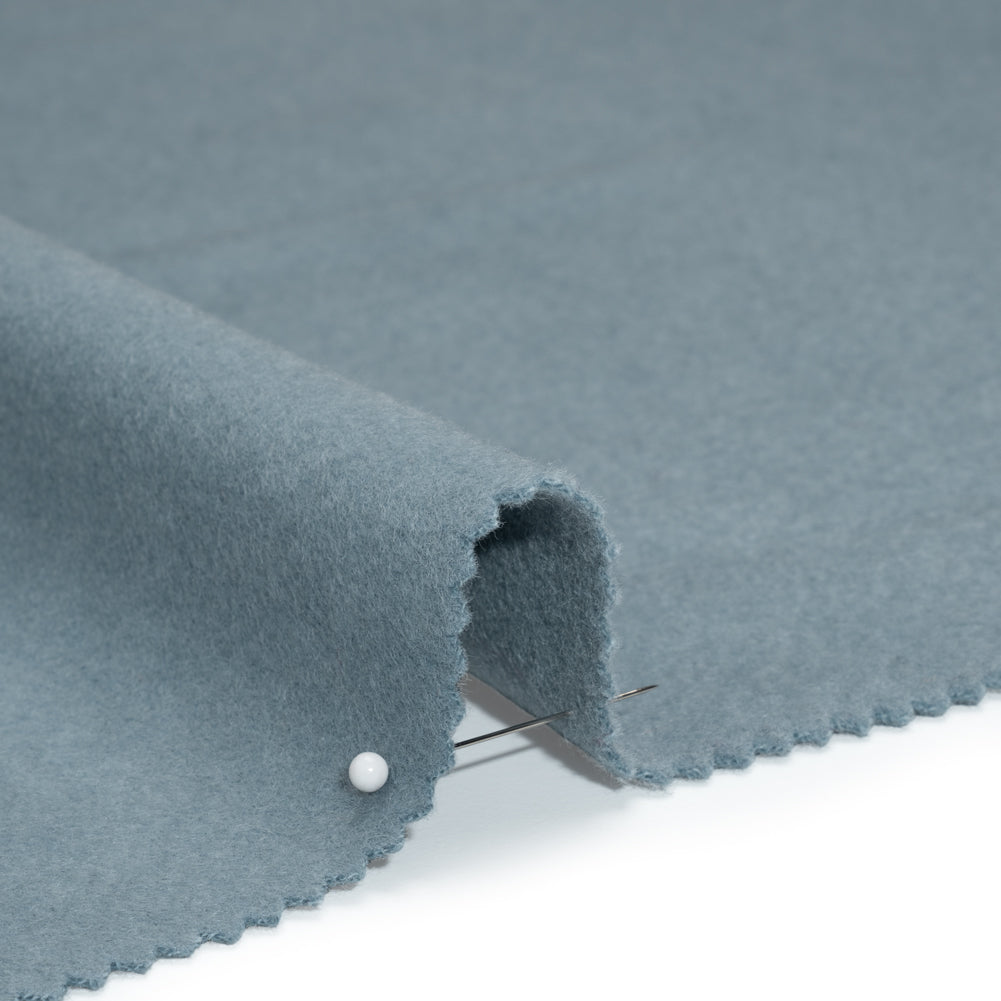 Brushed Lightweight Wool Blend Coating - Light Blue - Ellamar Collection