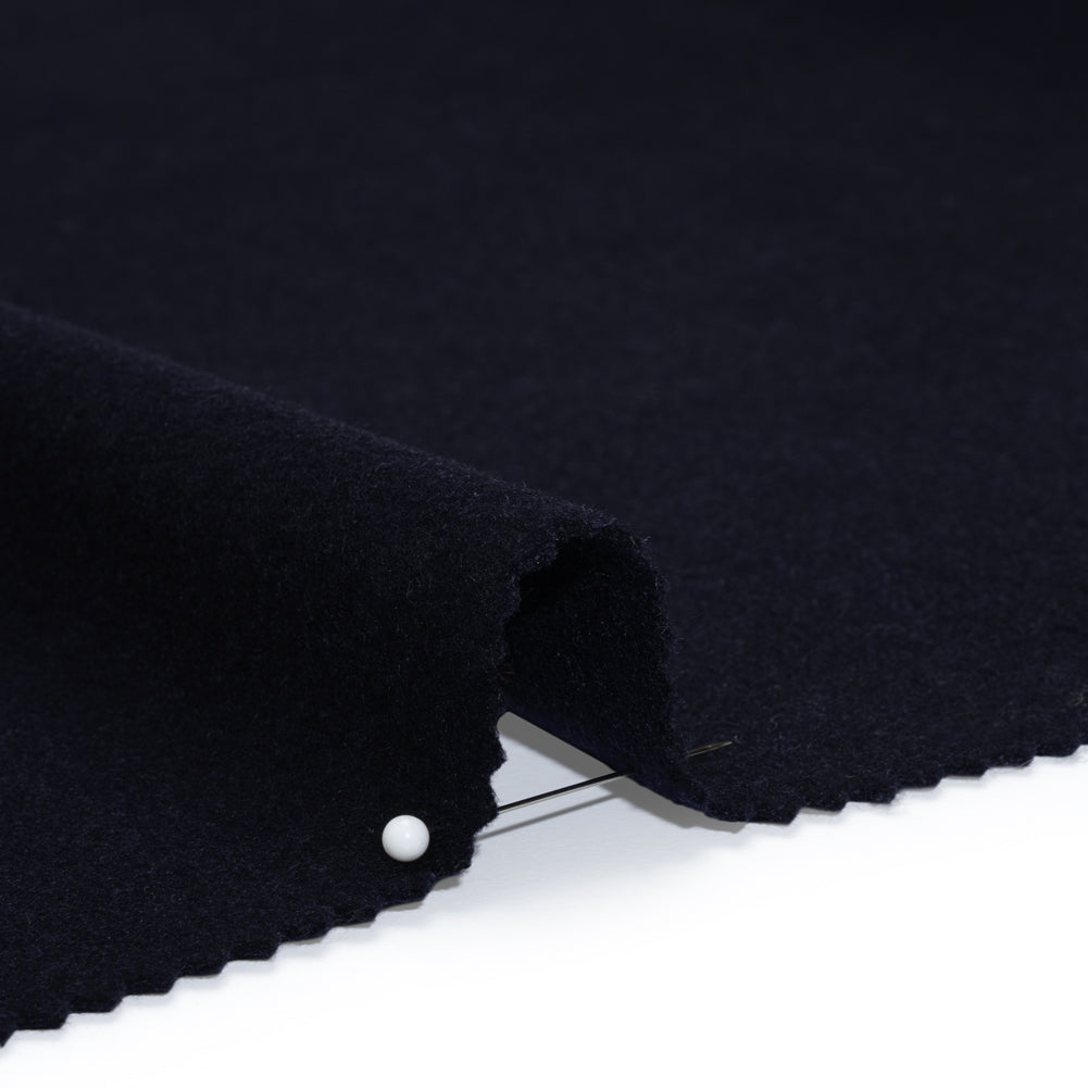 Brushed Lightweight Wool Blend Coating - Navy - Ellamar Collection
