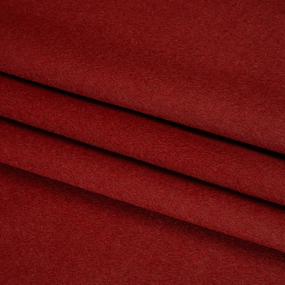 Brushed Lightweight Wool Blend Coating - Salmon Red - Ellamar Collection
