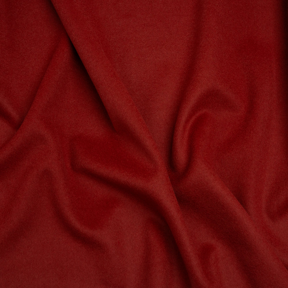 Brushed Lightweight Wool Blend Coating - Salmon Red - Ellamar Collection