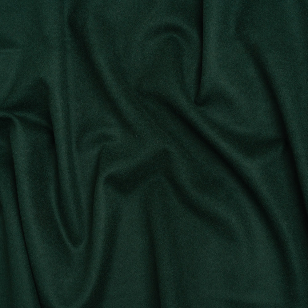 Brushed Lightweight Wool Blend Coating - Green - Ellamar Collection