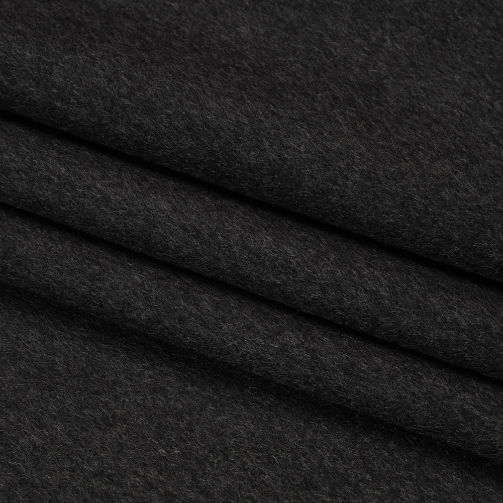 Brushed Lightweight Wool Blend Coating - Charcoal Gray - Ellamar Collection