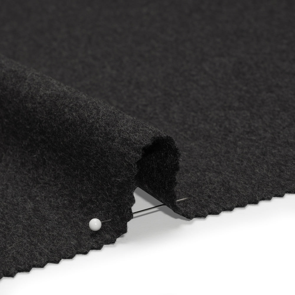 Brushed Lightweight Wool Blend Coating - Charcoal Gray - Ellamar Collection