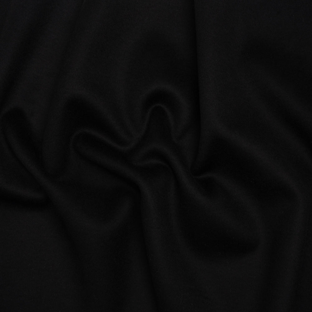 Brushed Cashmere and Wool Coating Double Face - Black