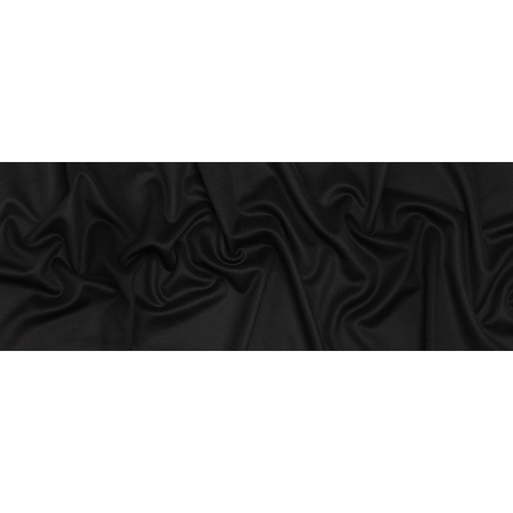 Heavy Brushed Wool Blend Twill Coating - Black