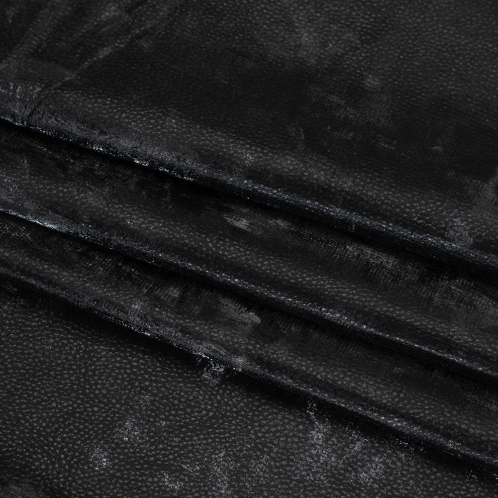 PU Coated Tyvek - Tactile Black Faux Leather Look