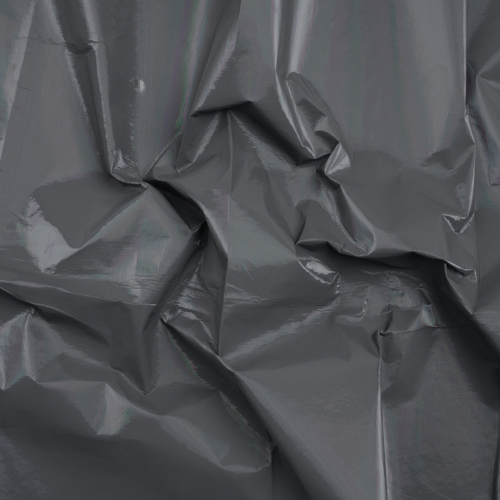 PU Coated Tyvek - Holographic Rainbow Glossy Gray