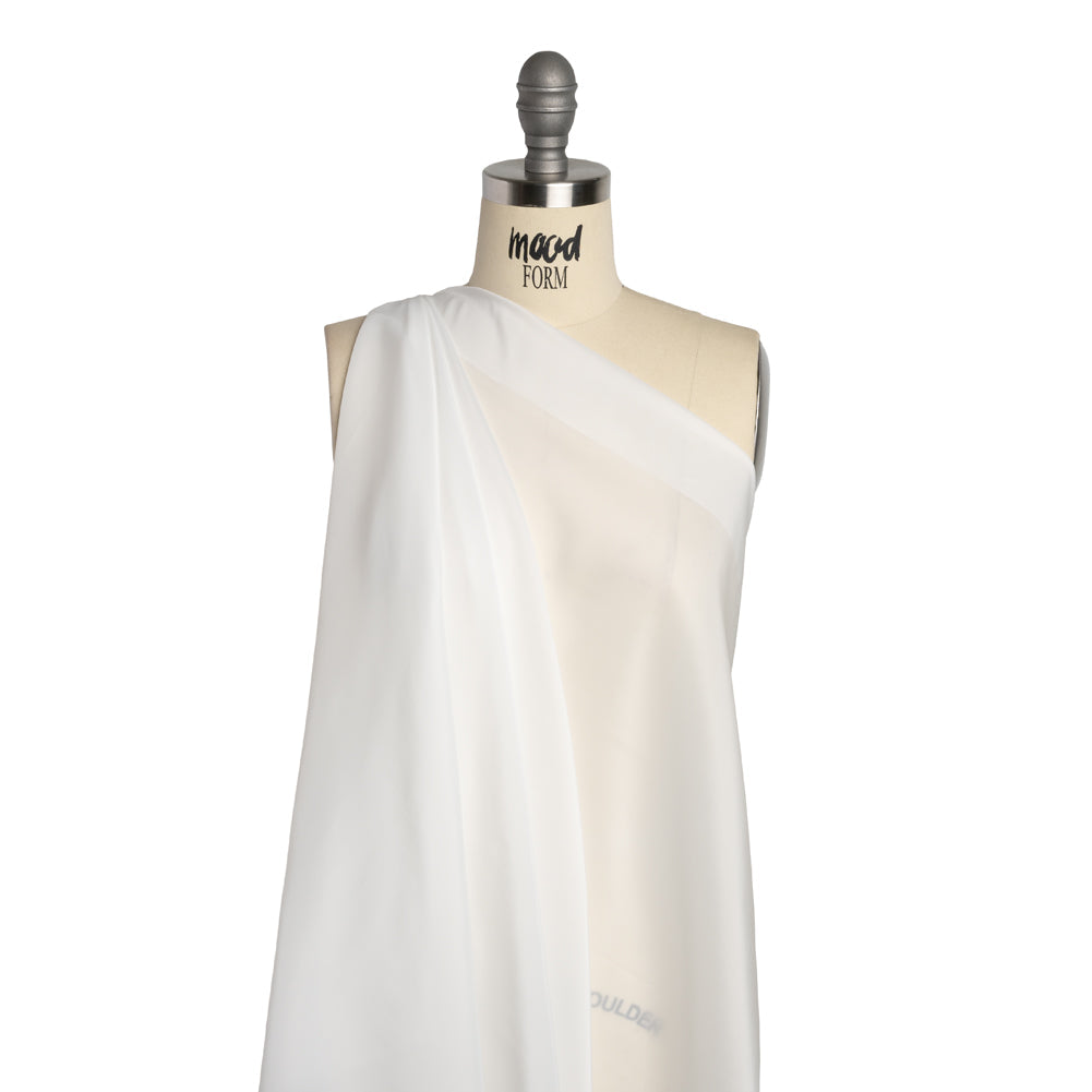Stretch Polyester Twill Lining - White - Josephine Collection