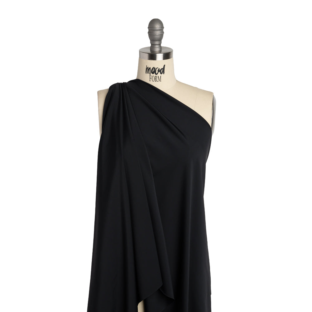 100% Recycled Stretch Nylon Swimwear Tricot, UV Protective - Nero - Mykonos Collection