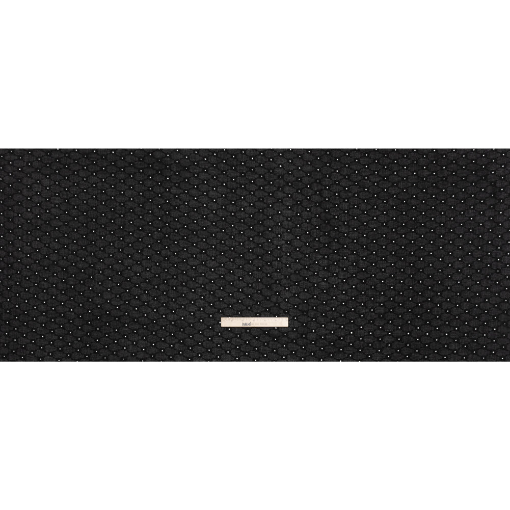 Embroidered Eyelet Cotton Voile - Black Flower Lattice - Naomi Collection
