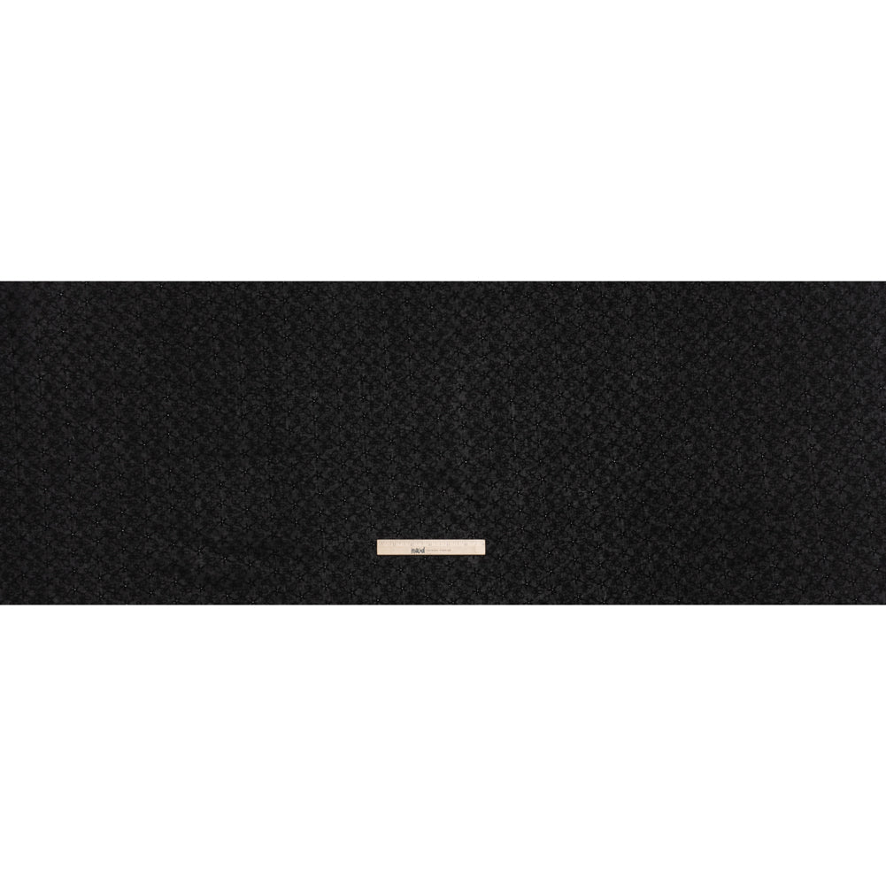 Embroidered Eyelet Cotton Voile - Black Daisies and Leaves - Naomi Collection