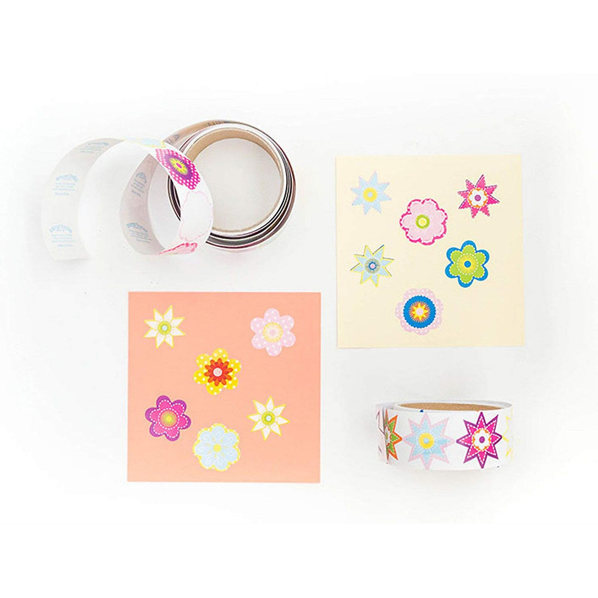 1 1/2" Bulk Flower Paper Rolls of Stickers Assortment 300 Pc