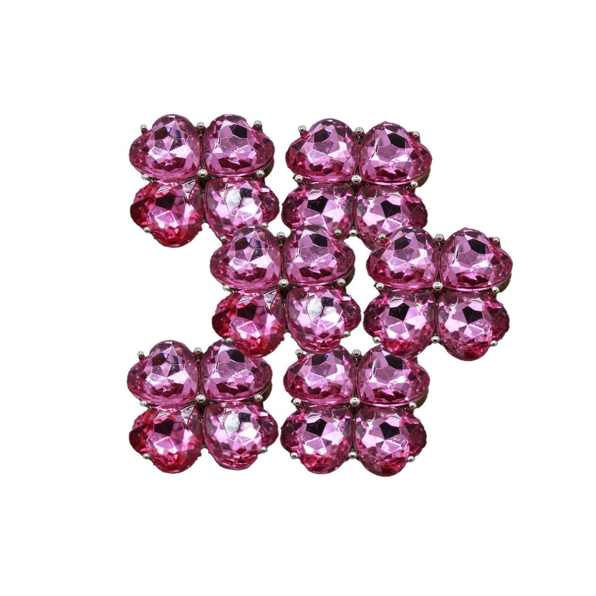 4 Pieces Pink Acrylic Flower Buttons 15/16 Inch